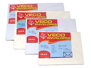 Via Vellum Bright White Envelopes - No. 10 Commercial (4 1/8 x 9 1/2) 70 lb  Text Vellum 30% Recycled 500 per Box