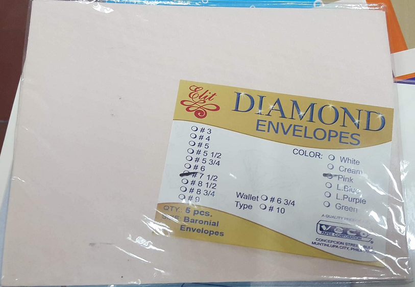 Diamond Envelope Pink 7 1-2