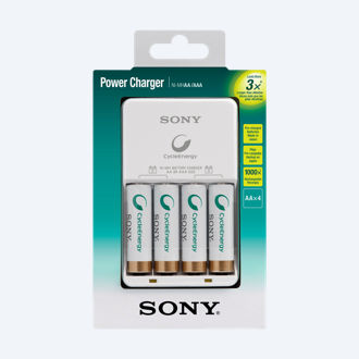 SONY AA CHARGER with 4 BATTERIES