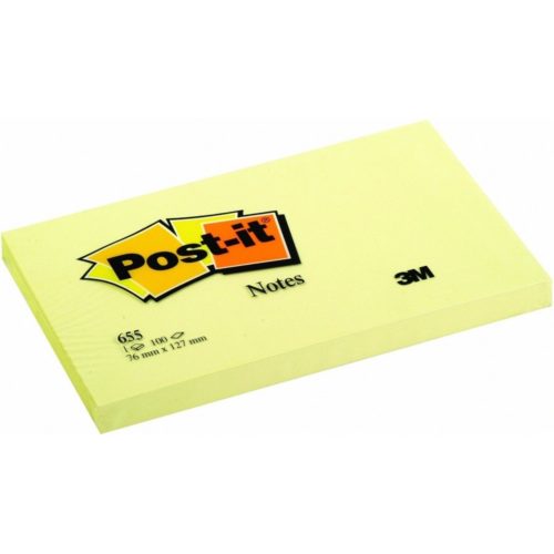 3M POST-IT CANARY YELLOW NOTES 3in X 5in (655)