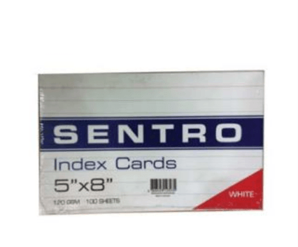 Sentro Index Cards