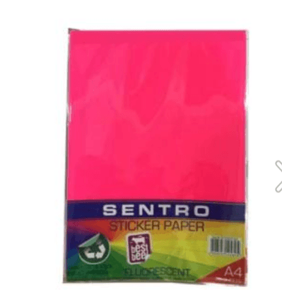 SENTRO Sticker Paper A4- Fluorescent