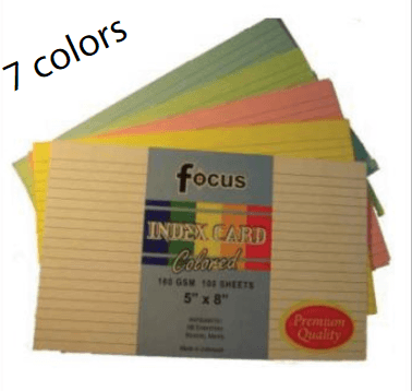 FOCUS INDEX CARD- COLORED