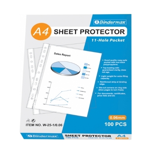 BINDERMAX CLEARSHEET PROTECTOR A4 Biggest Online Office Supplies Store