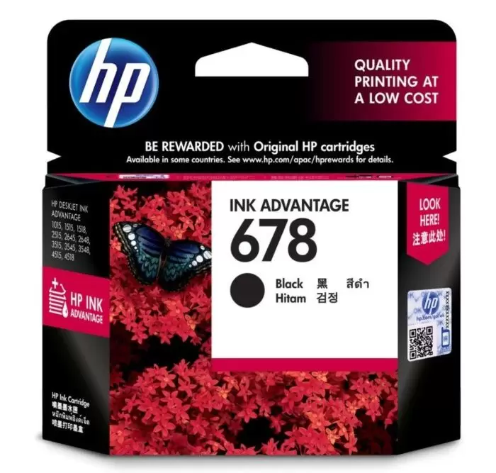 HP 678 BLACK INK CARTRIDGE ORIGINAL