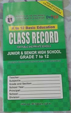 Class Record K to 12 Junior and Senior High