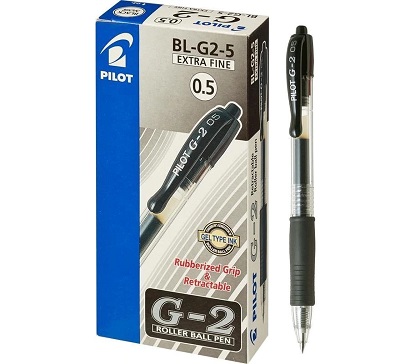 Pilot G2 07 Penne A Sfera Gel Retrattili - Punta Fina 0,7mm - Inchiostro Nero - Ricaricabili - Confezione Da 6 Pezzi